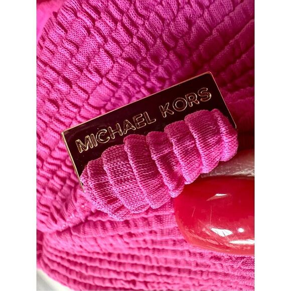 NWT MICHAEL MICHAEL KORS ONE SHOULDER SIDE CUT OUT ONE PIECE WOMEN SWIMSUIT Si - Picture 4 of 6